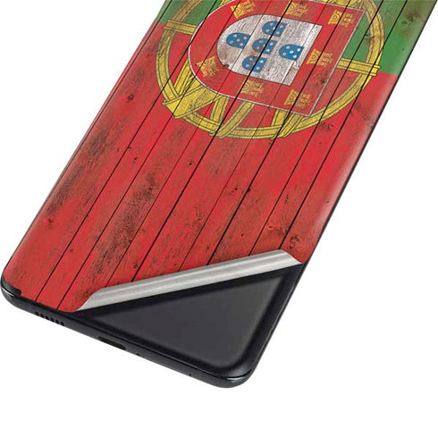 Portuguese Flag Dark Wood Galaxy S21 Ultra 5G Skin