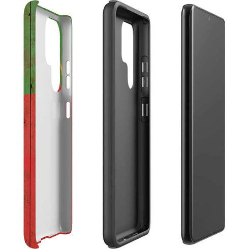 Portuguese Flag Dark Wood Galaxy S22 Ultra Pro Case
