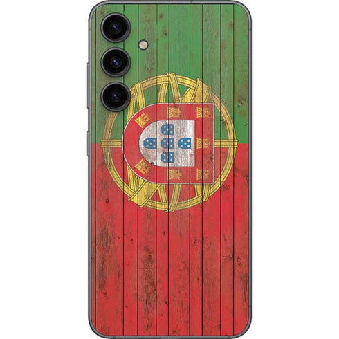 Portuguese Flag Dark Wood Galaxy S23 FE Skin