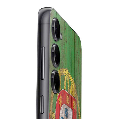 Portuguese Flag Dark Wood Galaxy S23 Plus Skin