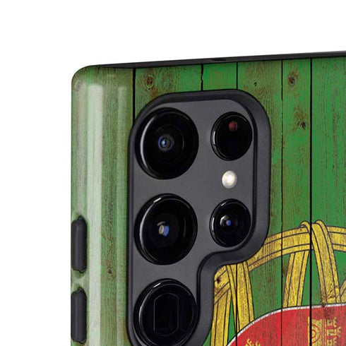 Portuguese Flag Dark Wood Galaxy S24 Ultra Impact Case