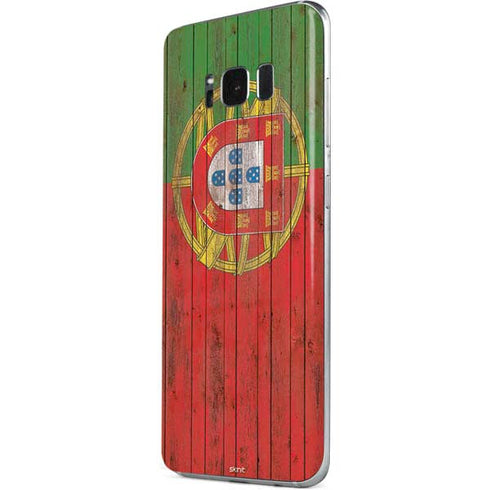 Portuguese Flag Dark Wood Galaxy S8 Plus Skin