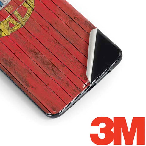 Portuguese Flag Dark Wood Galaxy S9 Plus Skin