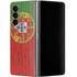 Portuguese Flag Dark Wood Galaxy Z Fold4 5G Skin