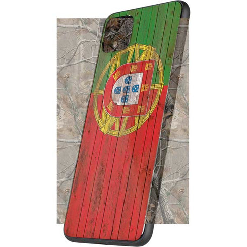 Portuguese Flag Dark Wood Google Pixel 4 XL Skin