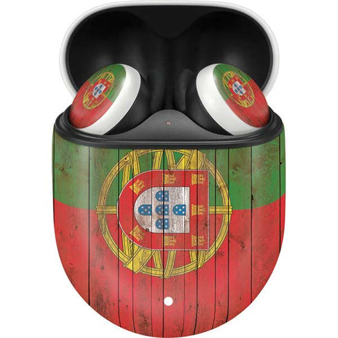 Portuguese Flag Dark Wood Google Pixel Buds Skin