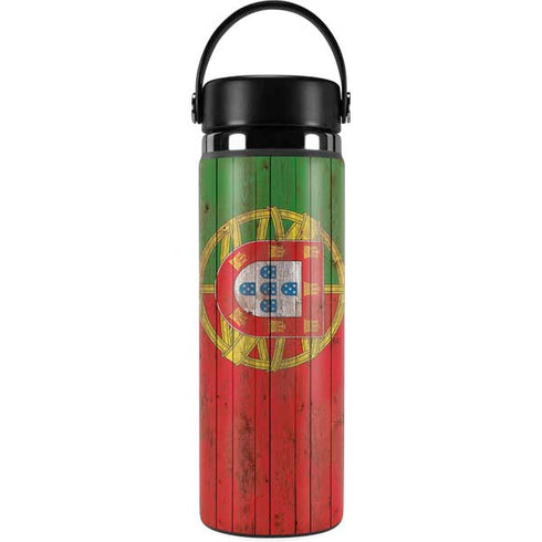 Portuguese Flag Dark Wood Hydro Flask 20oz Wide Mouth Skin