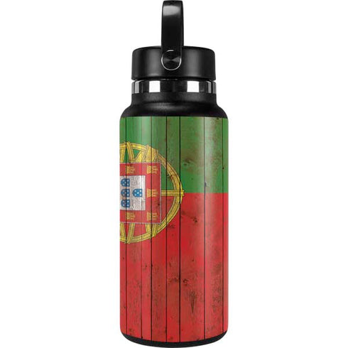 Portuguese Flag Dark Wood Hydro Flask 32oz Wide Mouth Skin