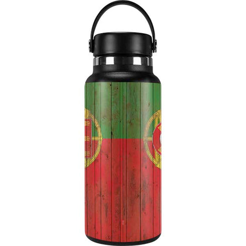 Portuguese Flag Dark Wood Hydro Flask 32oz Wide Mouth Skin