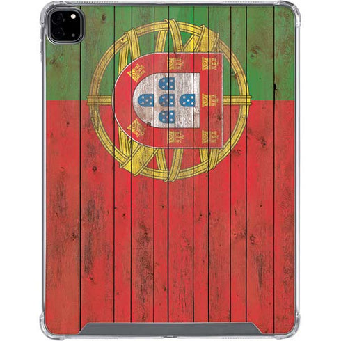 Portuguese Flag Dark Wood iPad Pro 12.9in (2020) Clear Case