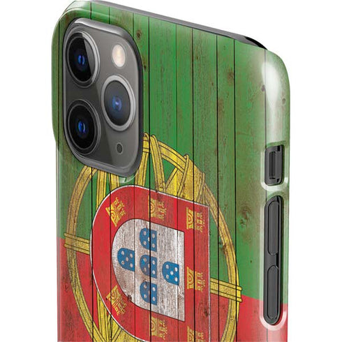 Portuguese Flag Dark Wood iPhone 11 Pro Lite Case