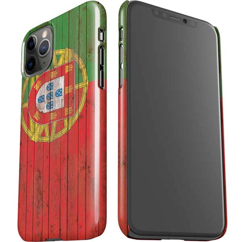 Portuguese Flag Dark Wood iPhone 11 Pro Lite Case