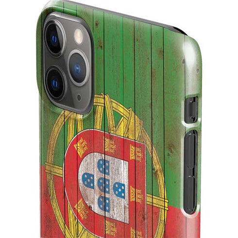 Portuguese Flag Dark Wood iPhone 11 Pro Max Lite Case