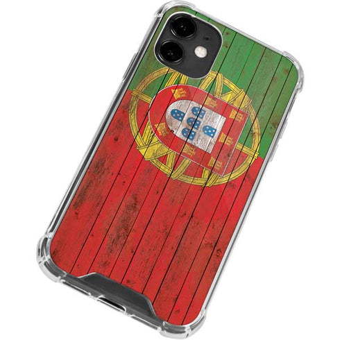 Portuguese Flag Dark Wood iPhone 12 Mini Clear Case