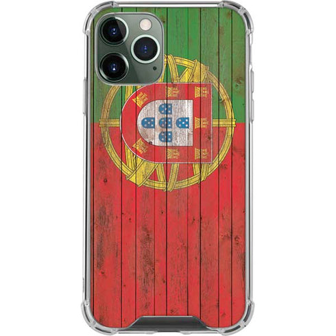 Portuguese Flag Dark Wood iPhone 12 Pro Max Clear Case