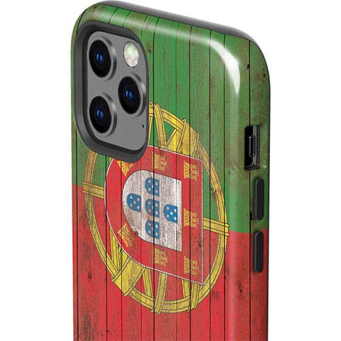 Portuguese Flag Dark Wood iPhone 12 Pro Max Impact Case