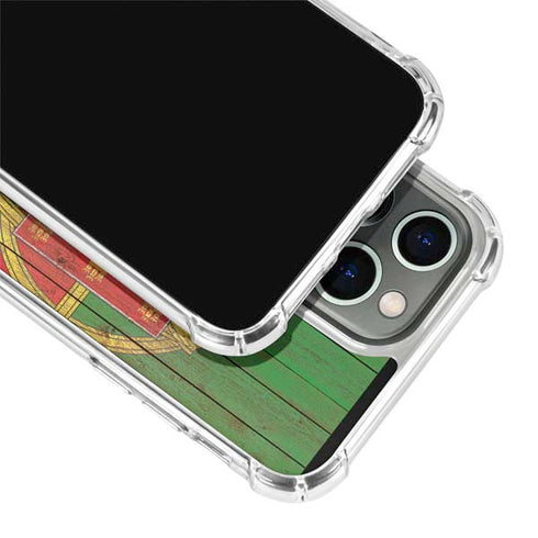 Portuguese Flag Dark Wood iPhone 13 Pro Clear Case