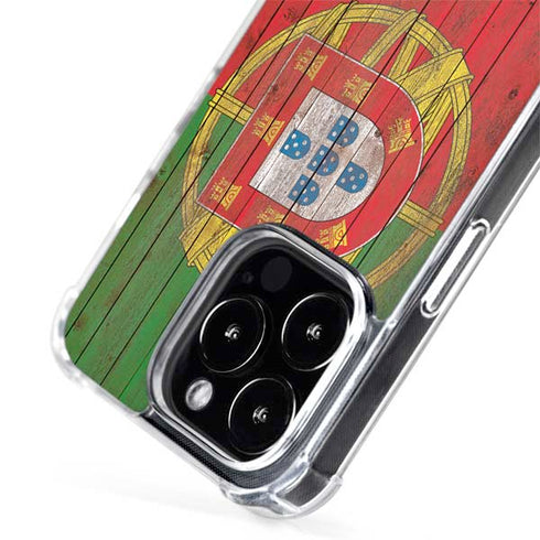 Portuguese Flag Dark Wood iPhone 13 Pro MagSafe Case