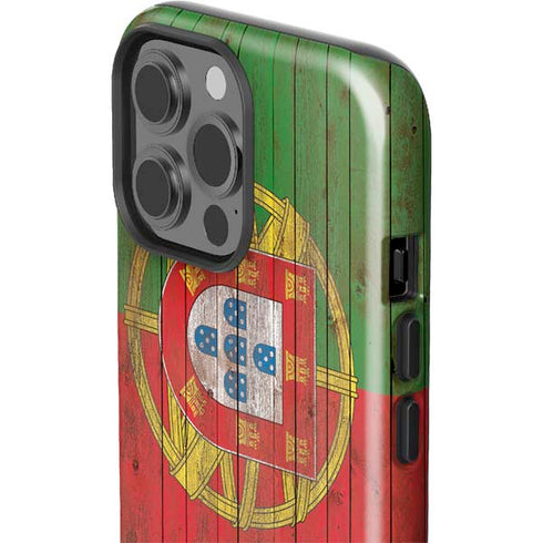 Portuguese Flag Dark Wood iPhone 13 Pro Max Impact Case