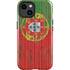 Portuguese Flag Dark Wood iPhone 15 Plus Impact Case