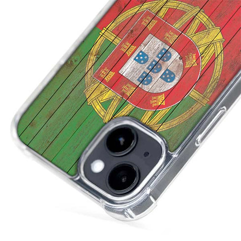 Portuguese Flag Dark Wood iPhone 15 MagSafe Case