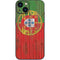 Portuguese Flag Dark Wood iPhone 15 Plus Skin