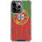 Portuguese Flag Dark Wood iPhone 14 Pro Clear Case