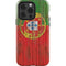 Portuguese Flag Dark Wood iPhone 14 Pro Impact Case
