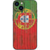 Portuguese Flag Dark Wood iPhone 15 Skin