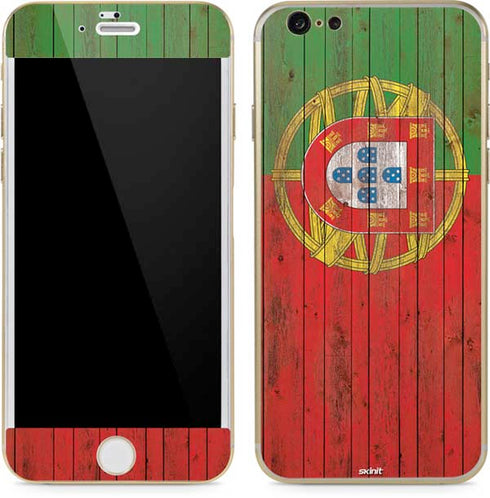 Portuguese Flag Dark Wood iPhone 6/6s Skin