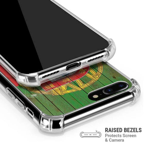 Portuguese Flag Dark Wood iPhone 7/8 Plus Clear Case