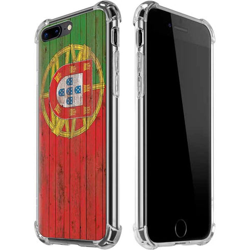 Portuguese Flag Dark Wood iPhone 7/8 Plus Clear Case