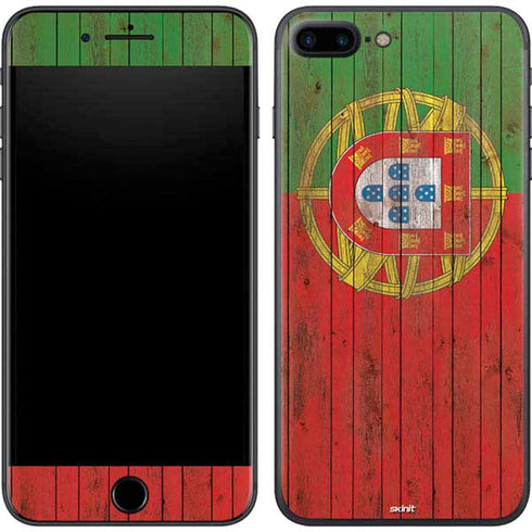 Portuguese Flag Dark Wood iPhone 7 Plus Skin