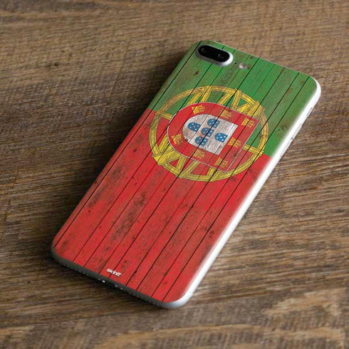 Portuguese Flag Dark Wood iPhone 7 Plus Skin