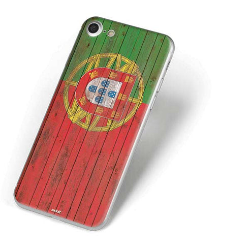 Portuguese Flag Dark Wood iPhone 7 Skin