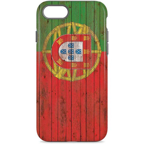 Portuguese Flag Dark Wood iPhone 8 Pro Case