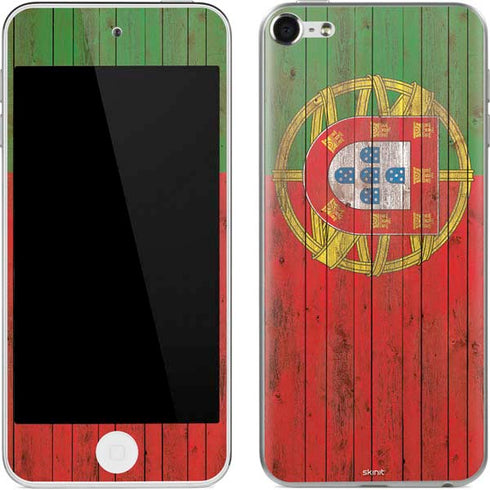 Portuguese Flag Dark Wood Apple iPod Skin