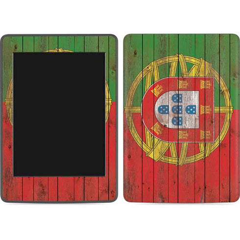 Portuguese Flag Dark Wood Amazon Kindle Skin