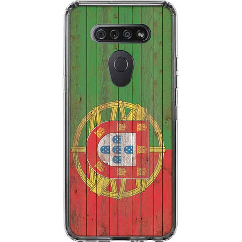 Portuguese Flag Dark Wood LG K51/Q51 Clear Case