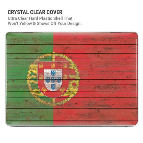 Portuguese Flag Dark Wood MacBook Pro 15in (2016-19) Case plus Skin