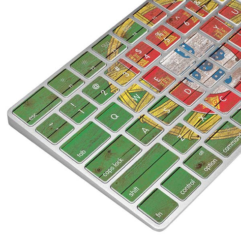 Portuguese Flag Dark Wood Magic Keyboard Skin
