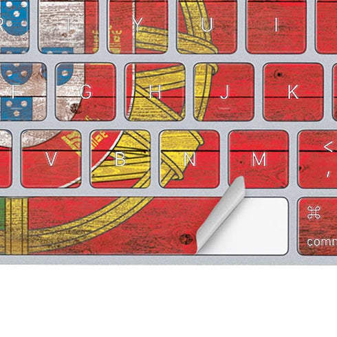 Portuguese Flag Dark Wood Magic Keyboard Skin