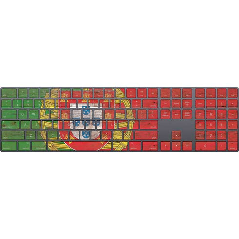 Portuguese Flag Dark Wood Magic Keyboard with Numeric Keypad Skin