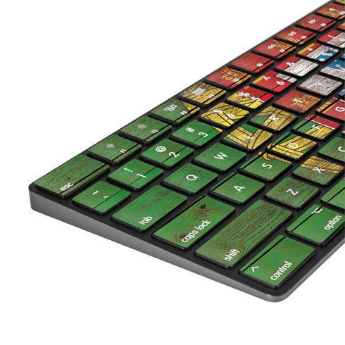 Portuguese Flag Dark Wood Magic Keyboard with Numeric Keypad Skin