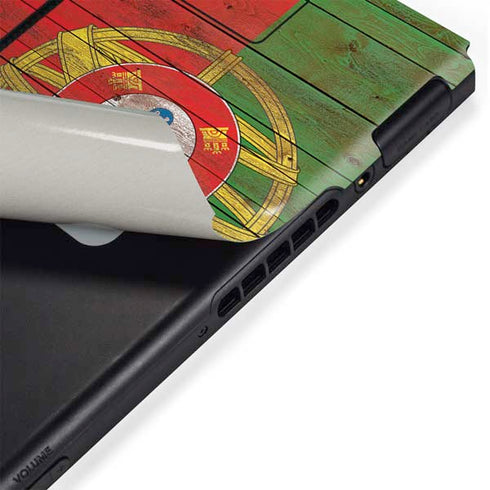 Portuguese Flag Dark Wood Nintendo Switch Bundle Skin