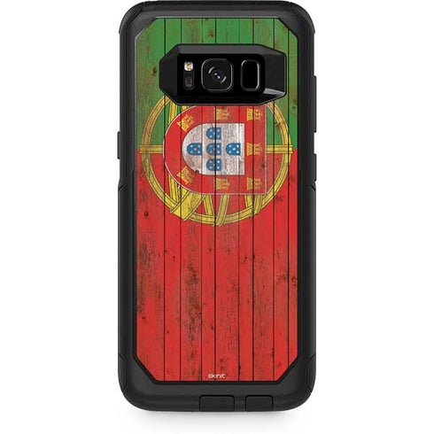Portuguese Flag Dark Wood Otterbox Commuter Galaxy Skin