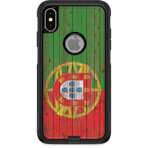 Portuguese Flag Dark Wood Otterbox Commuter iPhone Skin