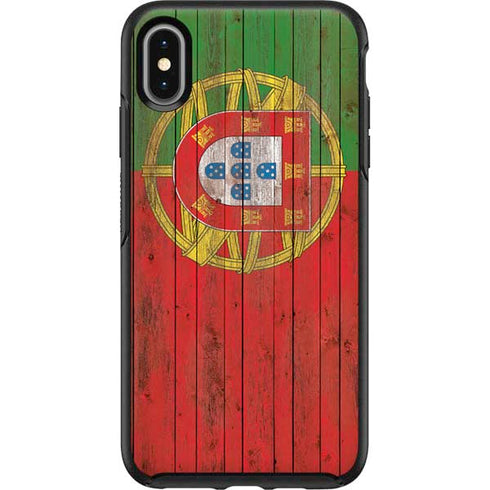 Portuguese Flag Dark Wood Otterbox Symmetry iPhone Skin