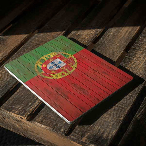 Portuguese Flag Dark Wood Surface Laptop 3 13.5in Skin