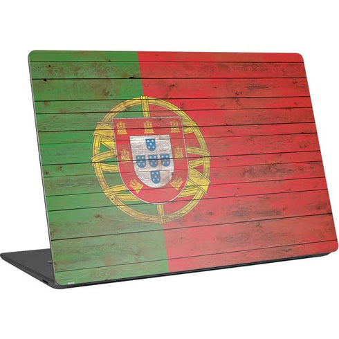 Portuguese Flag Dark Wood Surface Laptop 4 15in Skin